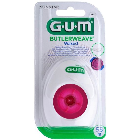 Зубна нитка GUM BUTLERWEAVE WAXED, вощена, 55 м