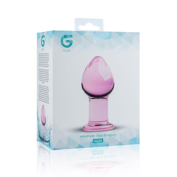 Рожева анальна пробка зі скла Gildo Pink Glass Buttplug | Зображення 3