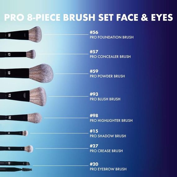 Набір пензликів для макіяжу Sephora collection 8-piece PRO Brush Face & Eye set | Зображення 5