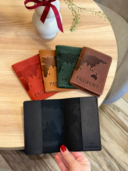 Шкіряна обкладинка для паспорта з написом Ukraine | Зображення 8