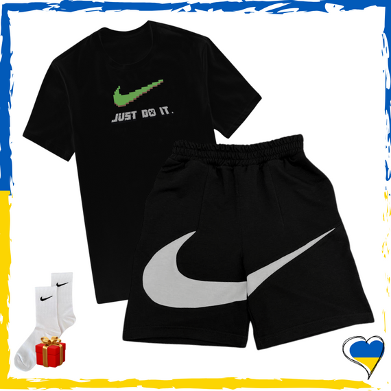 Комплект шорти Nike Big Swoosh та футболка Nike+Minekraft. Комплект Найк Біг Свуш Маінкрафт XS