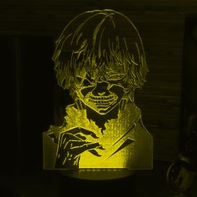 Акриловий світильник-нічник Кен Канекі (Ken Kaneki) жовтий tty-n000620