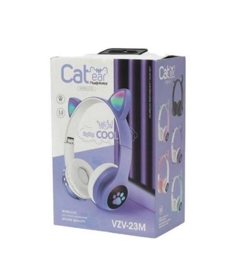 Навушники бездротові Cat Ear VZV-23M Bluetooth з RGB підсвіткою і котячими вушками Сині | Зображення 3