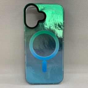 Чохол для Iphone 17 TPU MagSafe з кольоровим градієнтом Зелений Голубий