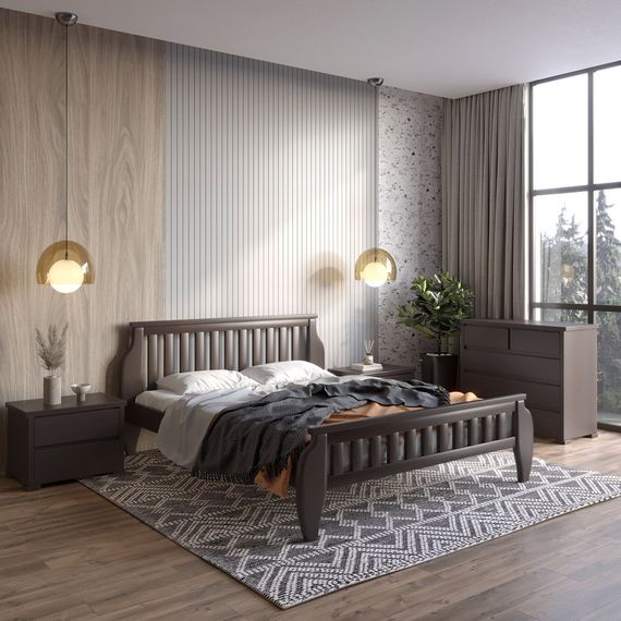 Двоспальне дерев'яне ліжко Mebigrand Прага Айворі (S0505Y30R) 180х200 см (MBG-7064) | Зображення 2