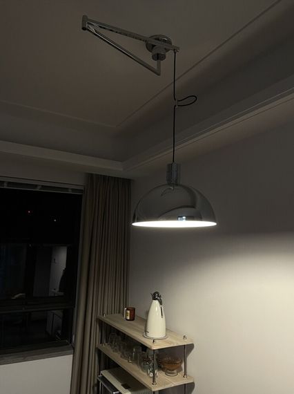 Люстра підвісна на 1 лампочку 26735 Хром 35-75х35х35 см. | Зображення 4