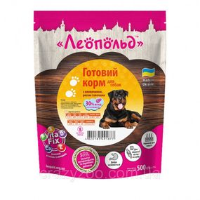 Влажный корм для собак Леопольд Готовый корм с говядиной, рисом и овощами 500 г