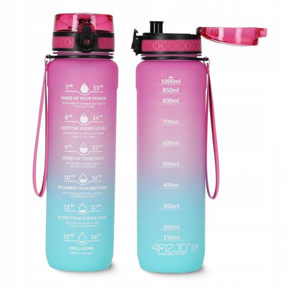 Пляшка для води спортивна 4FIZJO 1000 мл 4FJ0630 Pink/Sky Blue (P-5905973400770) | Зображення 3