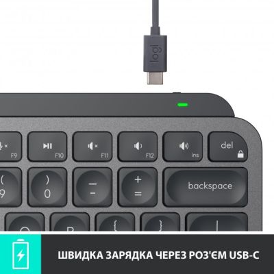 Клавиатура Logitech MX Keys Mini Wireless Illuminated UA Graphite (920-010498) | Зображення 6
