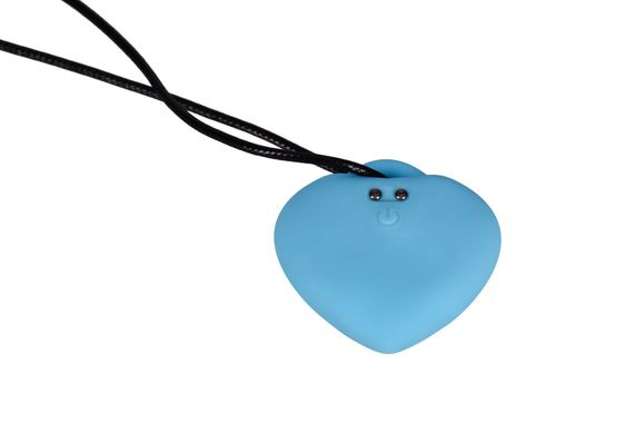 Мінівібратор «Сердечко» FairyGasm PleasureStone blue, 9 режимів, на шнурку | Зображення 2