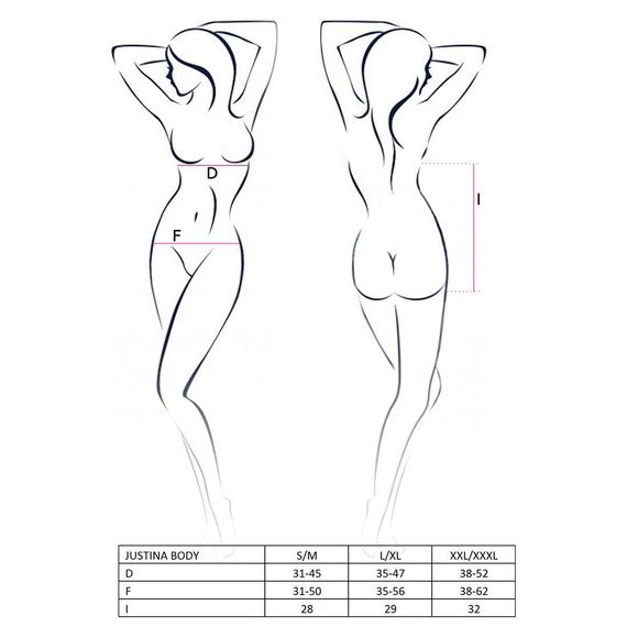 Боді монокіні з відкритими грудьми JUSTINA BODY black L/XL Passion | Зображення 4