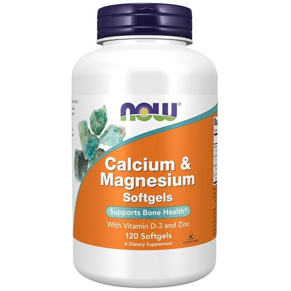 Мультимінеральний комплекс NOW Foods Calcium & Magnesium with D3 and Zink 120 Softgels NF1251