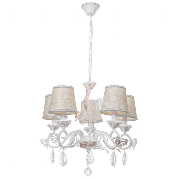 Люстра подвесная прованс с абажуром E14 40W WH (BKL-664S/5)