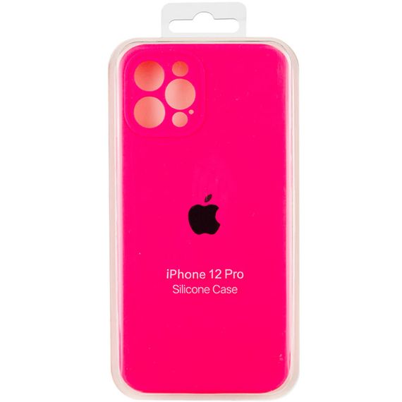 Чохол Silicone Case Full Camera Protective (AA) для Apple iPhone 12 Pro (6.1") Рожевий / Barbie pink | Зображення 5