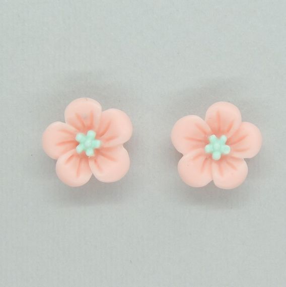Сережки дитячі кліпси для вух без пробивання вуха Liresmina Jewelry "Квіткова Пишність" ніжно рожеві | Зображення 1