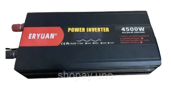 Преобразователь напряжения AGM 12V → 220V 4500W чистая синусоида с LCD-дисплеем