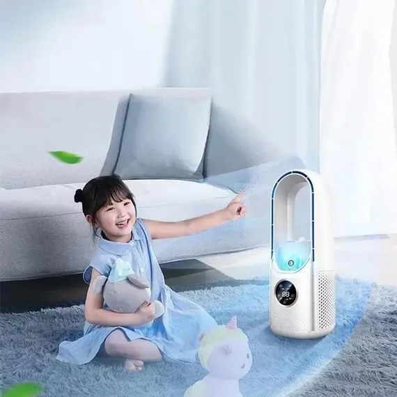 Безлопатевий вентилятор з зволожувачем і підсвіткою Smart Air Multiplier LY-939 • Настільний акумуляторний вентилятор 3-в-1 | Зображення 3