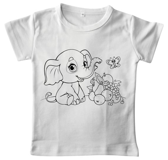 Дитячий набір для творчості футболка розмальовка Слоненя біла (ДФ0018) 98 | Зображення 4