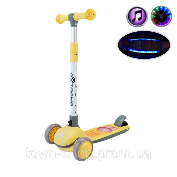Детский самокат 3-х колесный SC817(Yellow) с музыкой и светом | Зображення 1