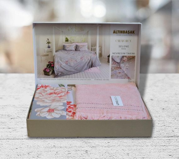 Постільна білизна з рушником Altinbasak Ranforse 200 х 220 см Selene Anew | Зображення 1