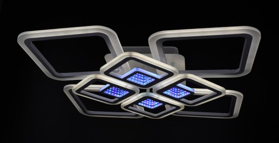 Люстра світлодіодна стельова LED світильник для квартири на стелю лед з пультом 26031 Білий 11х59х59 см. | Зображення 6