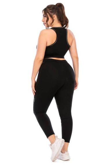 Фітнес костюм plus size з вставками з сітки | Зображення 4