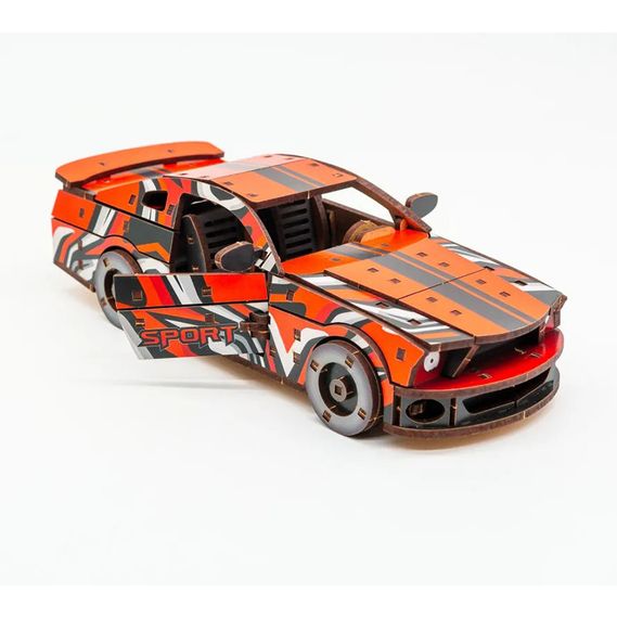 Дерев'яний 3D конструктор Mustang GT Puz-00641, 162 деталей | Зображення 3