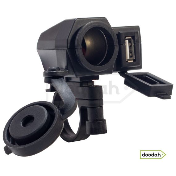 Авто / Мото USB зарядний пристрій з прикуривателем - D-961 (2in1) - мото прикрурювачь на руль / торпеду | Зображення 7