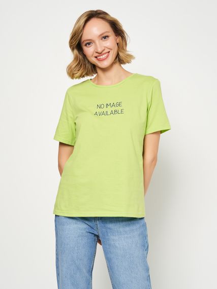 Футболка для жінок салатова з написом, 2XL