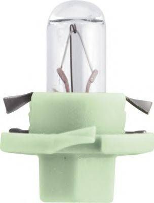 Лампа розжарювання BAX BX8,4d Light Green 12V 2W (вир-во Philips) PHILIPS 12626CP