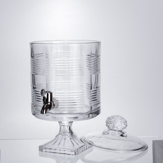 Лимонадниця з краном на підставці скляна 4,5 л прозора HP-19-2 | Зображення 4