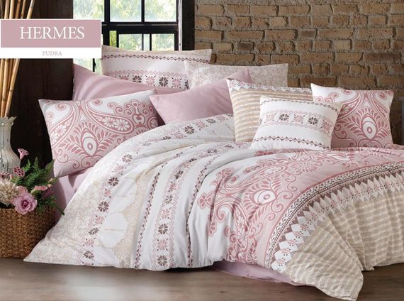 Постельное белье EVA Ranforce 160 х 220 см. Hermes Pudra