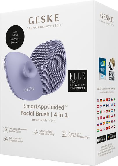 Щітка для обличчя GESKE Facial Brush 4в1 з тримачем purple | Зображення 7