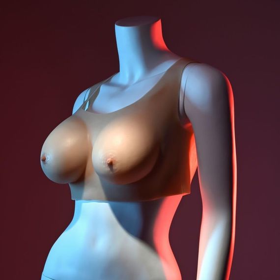Накладні груди топ Gender X Undergarments Plate C-Cup бежеві, 28 см Sex Aura | Зображення 7