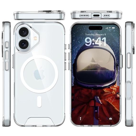 Чохол TPU Space Case with MagSafe для Apple iPhone 17 (6.3") Прозорий | Зображення 2