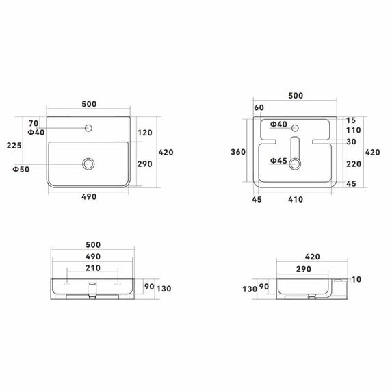 Раковина Qtap Nando LT 500х420х130 Matt black QT12116146AMB | Зображення 1