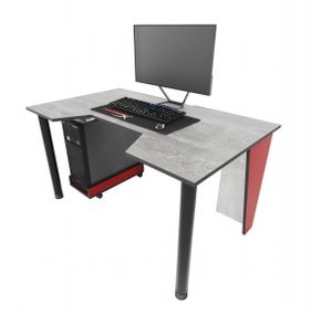 Стол геймерский ZEUS GAMER-2 бетонкрасный бок