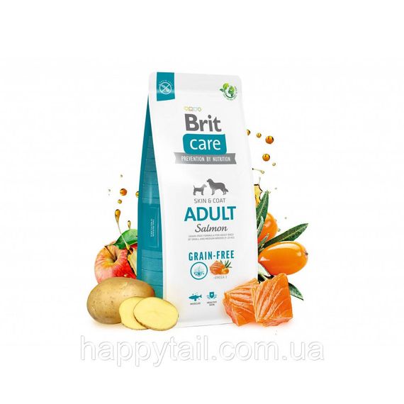 Беззерновий корм Brit Care Grain-free Adult для собак малих та середніх порід, лосось, 1 кг | Зображення 3