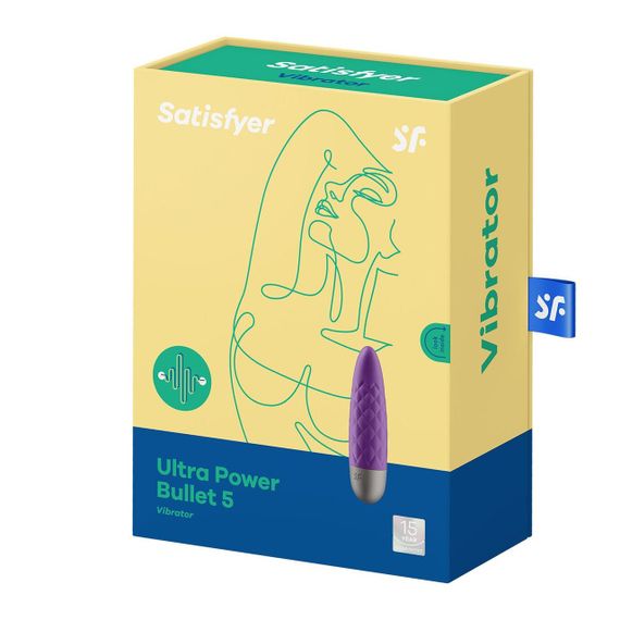 Мінівібратор Satisfyer Ultra Power Bullet 5 (Фіолетовий): Ультра-потужний, з широкою головкою для точної стимуляції | Зображення 6