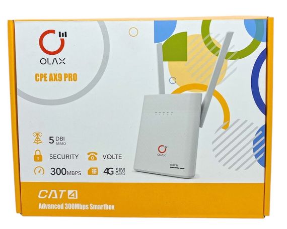 4G WIFI роутер модем маршрутизатор Olax AX9 PRO з 3G 4G модемом акумулятор 4000 mAh дві антени білий | Зображення 6