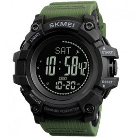 Чоловічий годинник Skmei 1356AG Army Green + Compass