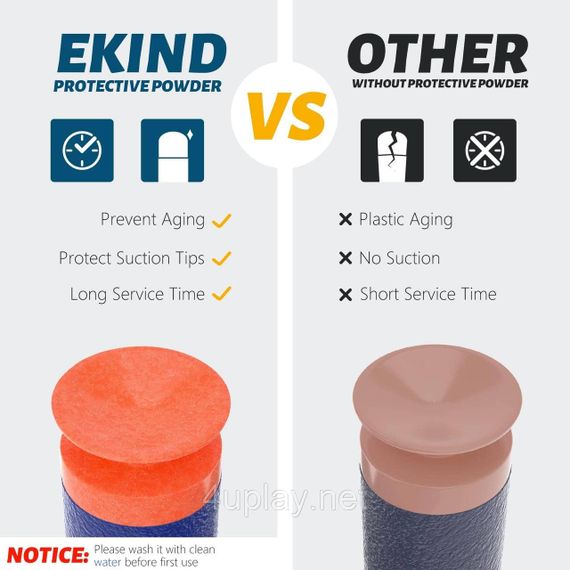 Патроны с присосками для NERF Игрушечные пули стрелы для бластеров Нерф EKIND Suction Foam Darts Black 10шт. | Зображення 4