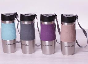 Термокружка Kamille Elegance 380мл з ремінцем