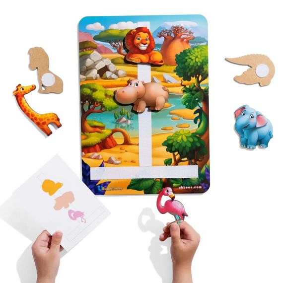 Деревянная настольная игра "Повтори по схеме - Африка" Ubumblebees (ПСД178) PSD178 на липучках | Зображення 2