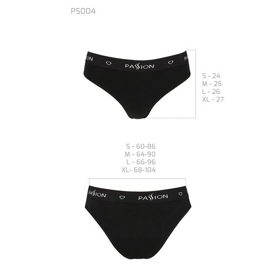 Трусики-сліпи з бавовни з еластаном Passion PS004 PANTIES M, black | Зображення 5