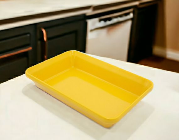 Блюдо для викладання продуктів з меламіну 30×19,5×5,5 см жовте | Зображення 1