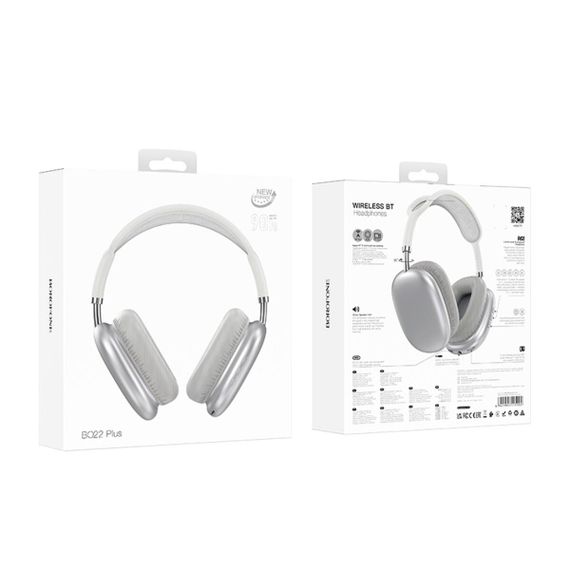 Бездротові навушники BOROFONE BO22 Plus Elegant BT headphones Silver | Зображення 3