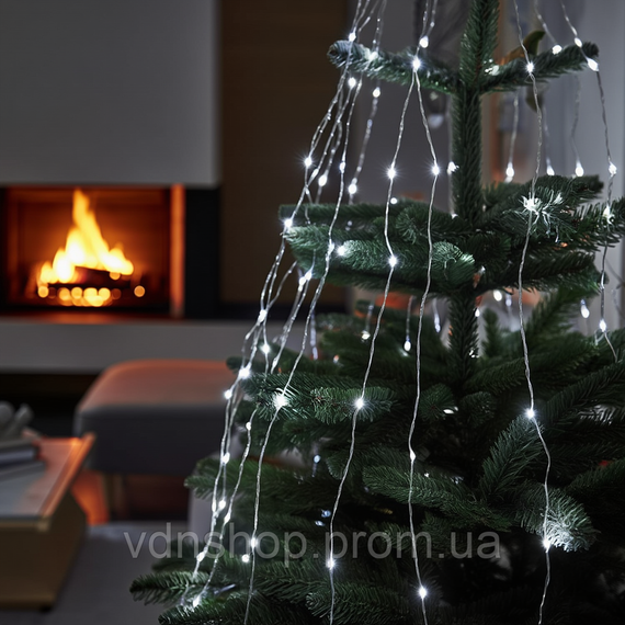 Гірлянда Кінський хвіст 3 м 20 ліній на 600 led лампочок на мідному дроті від мережі Білий 1733015W | Зображення 1