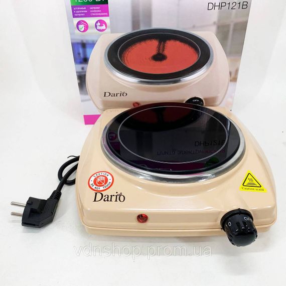 Плита электро для домашнего приготовления DARIO DHP121B 1200 Вт, Бытовая плита для приготовления AO-72 | Зображення 3