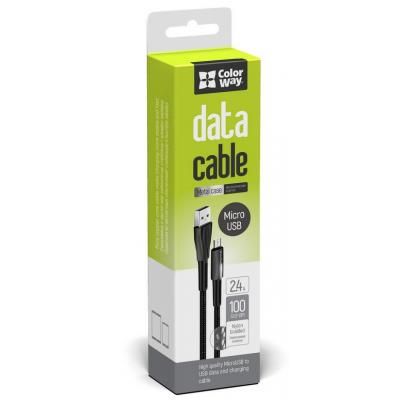 Дата кабель ColorWay USB 2.0 AM to Micro 5P 1.0m zinc alloy + led black (CW-CBUM035-BK) (CW-CBUM035-BK) | Зображення 6